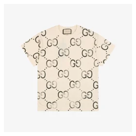 Gradient Double-G Print Short-Sleeve T-Shirt Beige