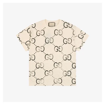 Gradient Double-G Print Short-Sleeve T-Shirt Beige