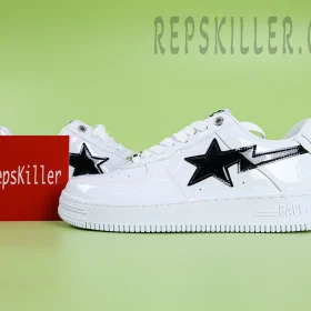 A BATHING APE BapeSta M2 Patent Leather White