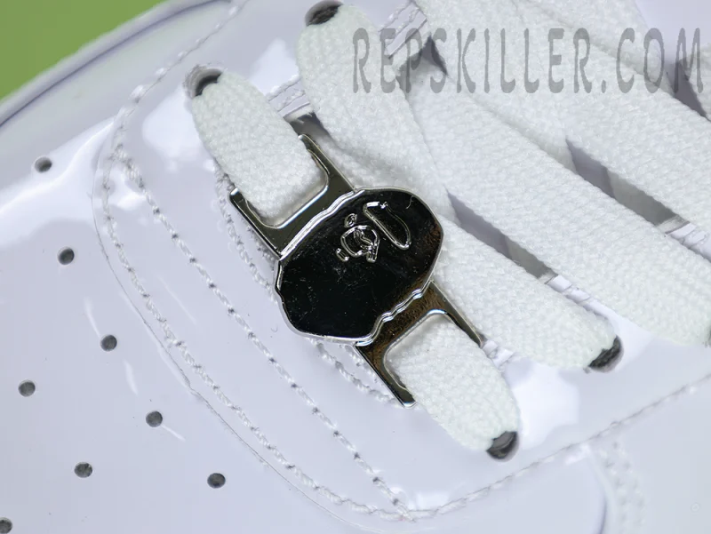 A BATHING APE BapeSta M2 Patent Leather White - Image 8