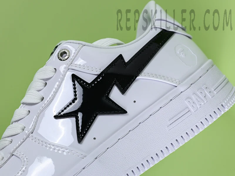 A BATHING APE BapeSta M2 Patent Leather White - Image 5