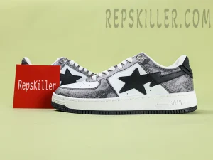 A BATHING APE BapeSta Snakeskin Black