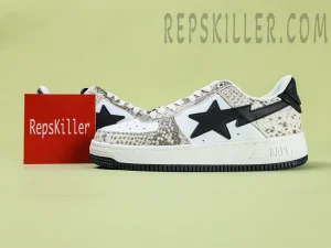 A BATHING APE BapeSta SnakeSkin Beige