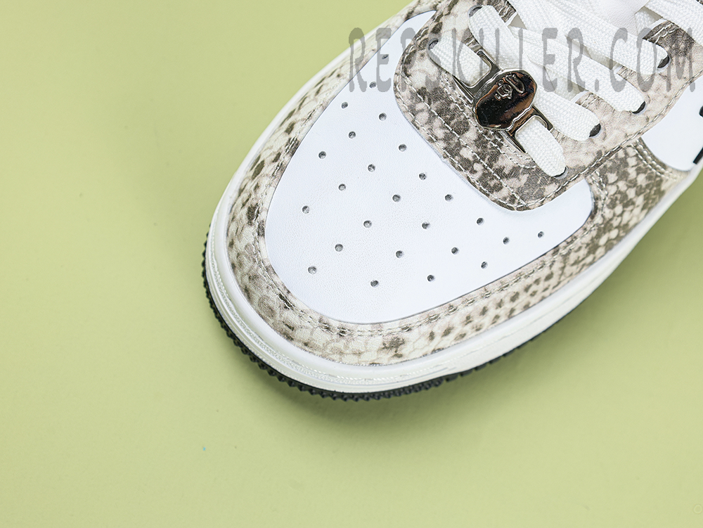A BATHING APE BapeSta SnakeSkin Beige Low Sneakers
