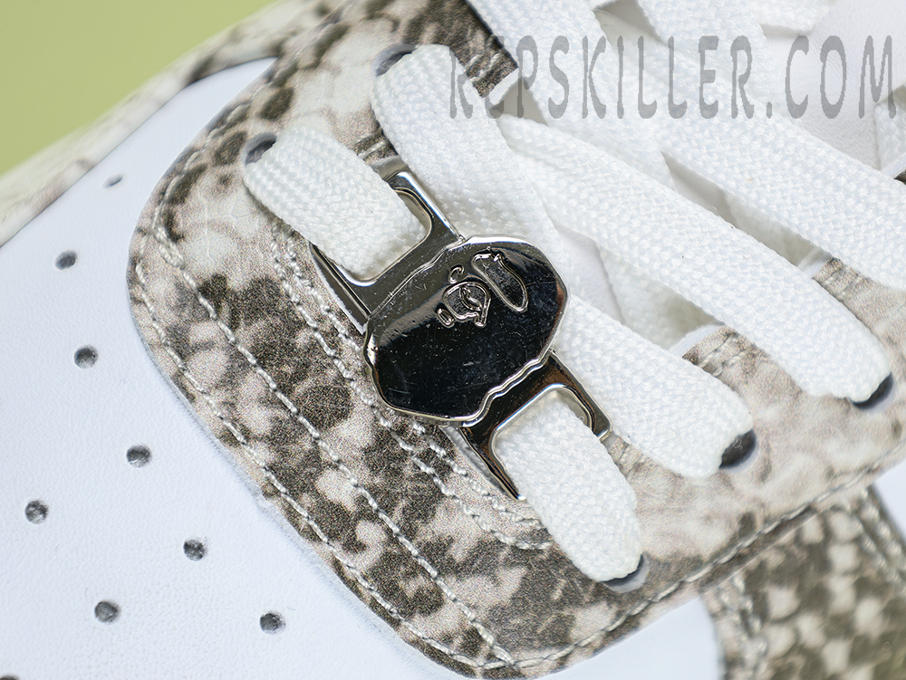 A BATHING APE BapeSta SnakeSkin Beige Low Sneakers