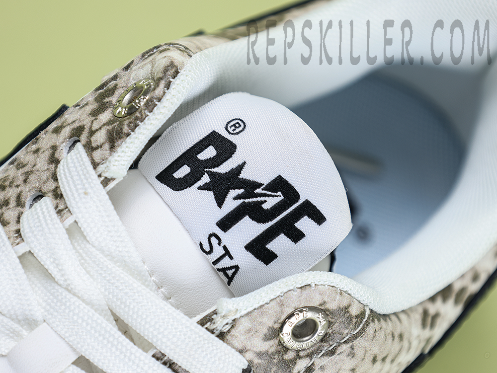 A BATHING APE BapeSta SnakeSkin Beige Low Sneakers