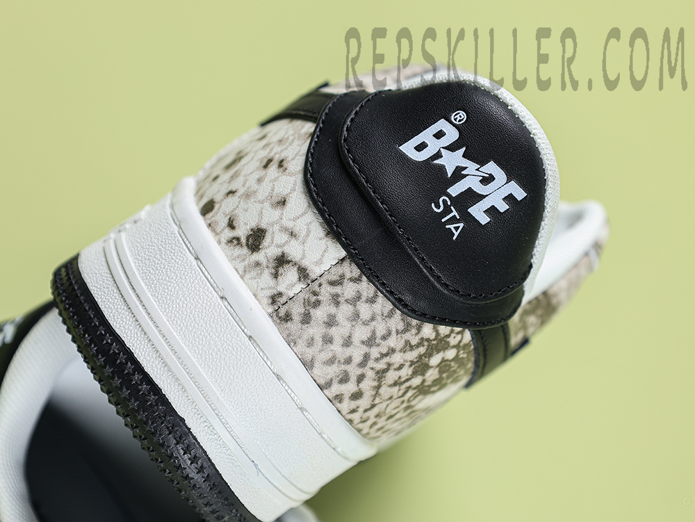 A BATHING APE BapeSta SnakeSkin Beige Low Sneakers