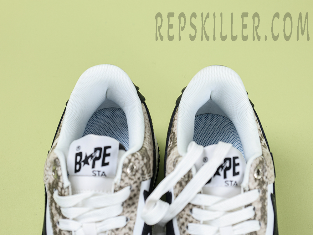 A BATHING APE BapeSta SnakeSkin Beige Low Sneakers