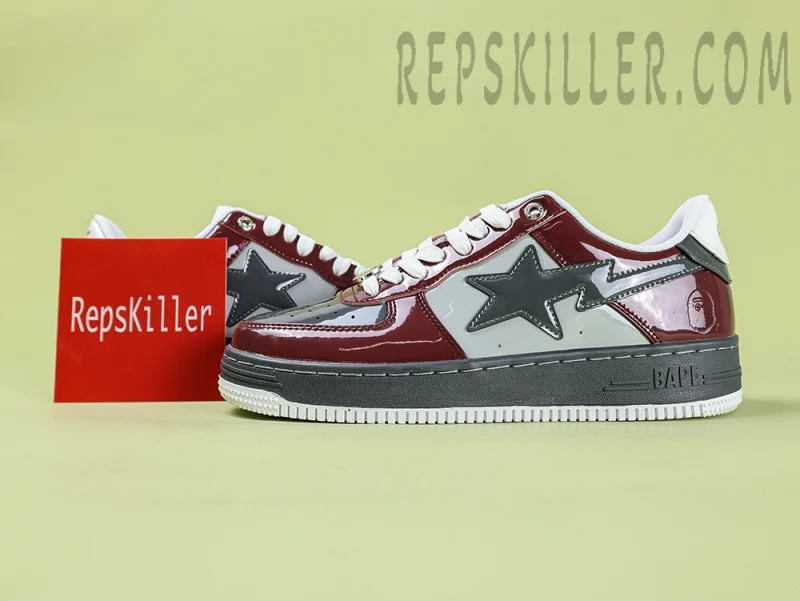 A BATHING APE BapeSta Nostalgic Burgundy Grey