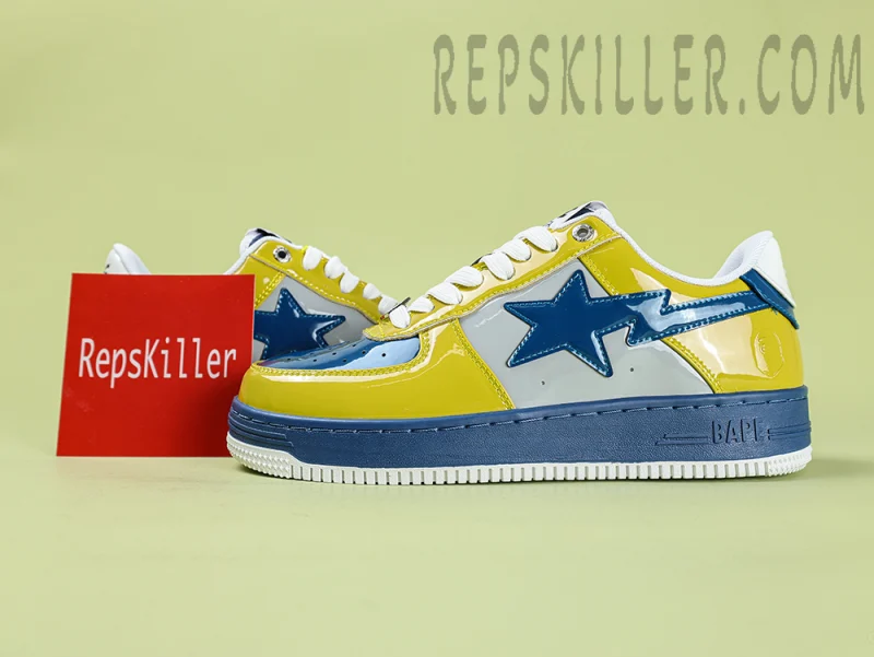 A BATHING APE BapeSta Nostalgic Blue Yellow