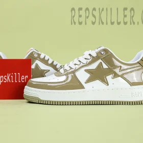 A BATHING APE BapeSta Patent Sneakers Brown