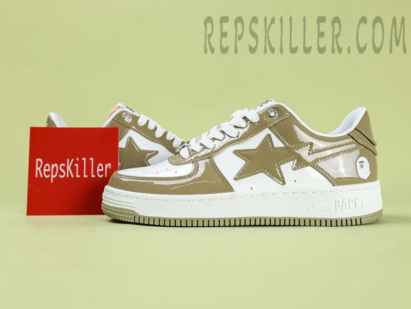 A BATHING APE BapeSta Patent Sneakers Brown