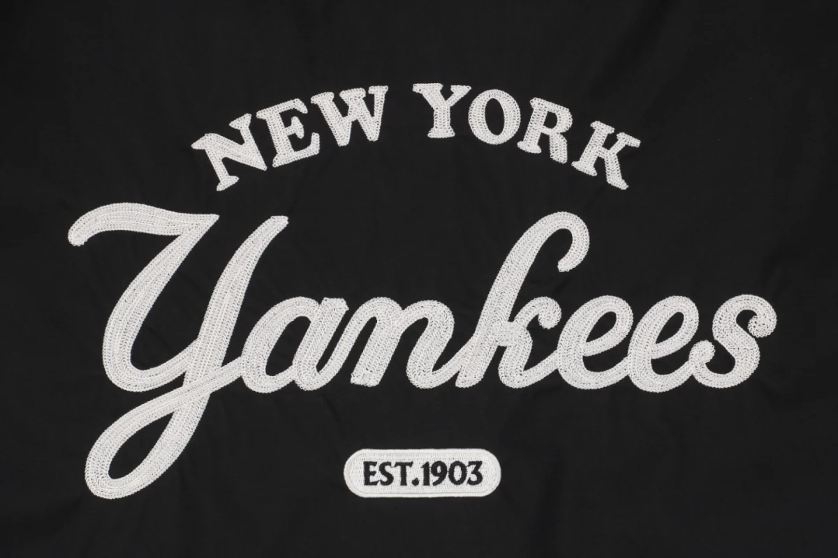 MLB NY Signature Lettering Back Print Hooded Jacket Black