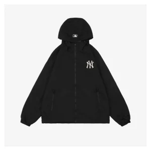 MLB NY Signature Lettering Back Print Hooded Jacket Black