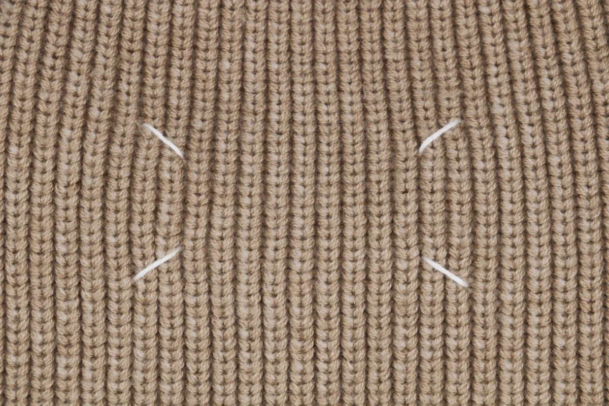 Maison Margiela Back Four-Stitch Detail Plain Sweater Khaki