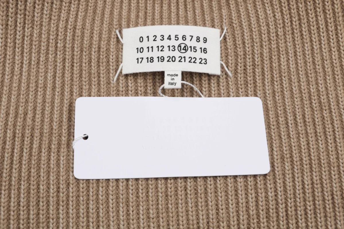 Maison Margiela Back Four-Stitch Detail Plain Sweater Khaki