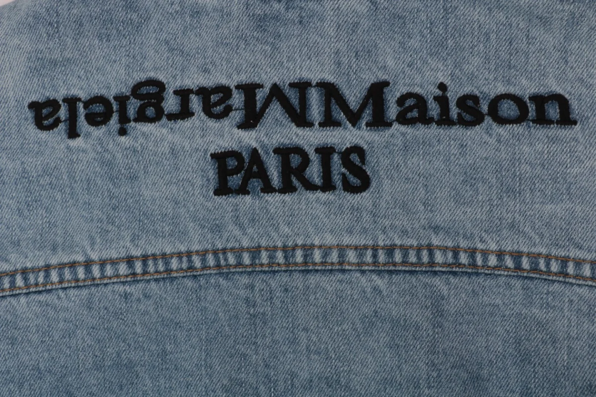Maison Margiela Four-Stitch Detail Inverted Lettering Denim Jacket