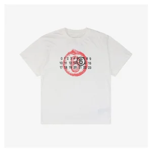 Maison Margiela Year of the Snake Number Print Short-Sleeve Shirt