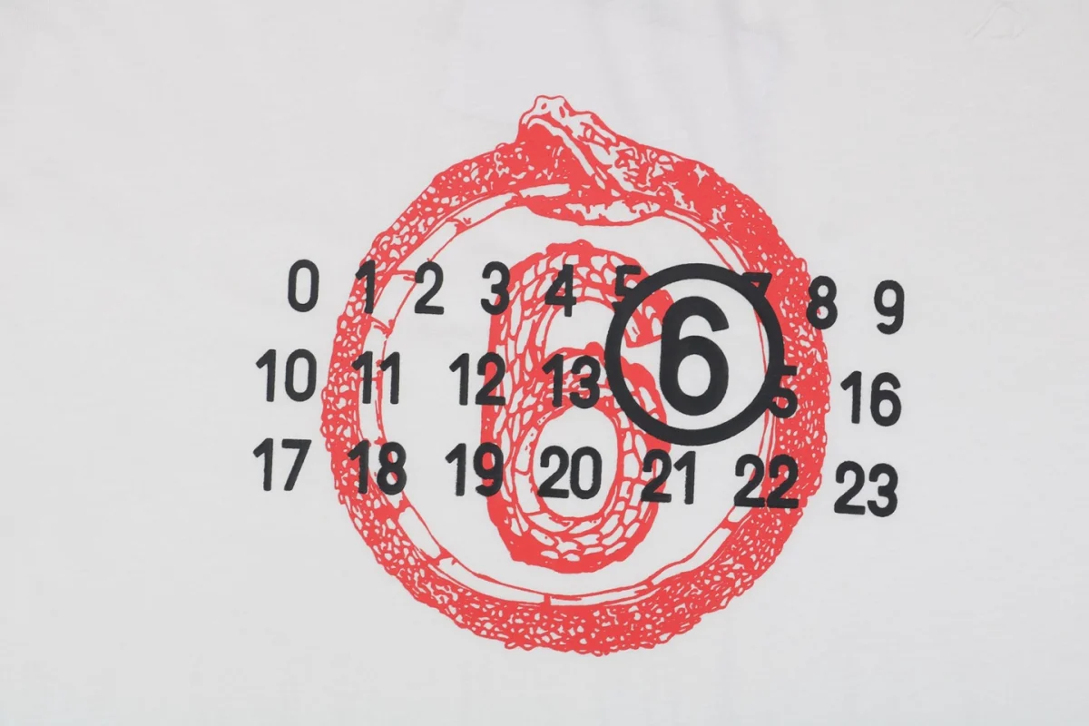 Maison Margiela Year of the Snake Number Print T-Shirt