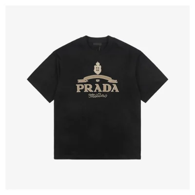 PD Crown Crest Embroidered Lettering Short-Sleeve T-Shirt Black