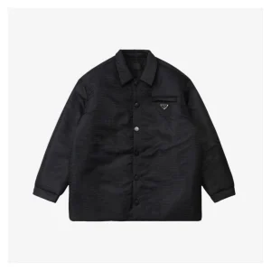 PD Triangle Logo Jacquard Cotton Puffer Jacket