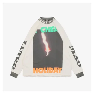 Saint Michael Burning Jesus Print Long-Sleeve Shirt