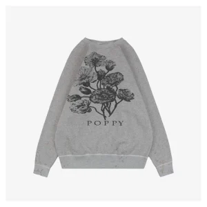 Saint Michael Poppy Floral Distressed Print Crewneck Sweatshirt