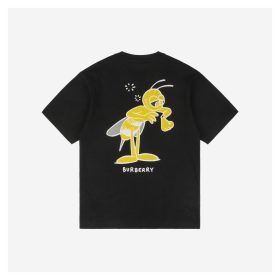 BBrry Cartoon Bee Flocked Print Short-Sleeve Shirt