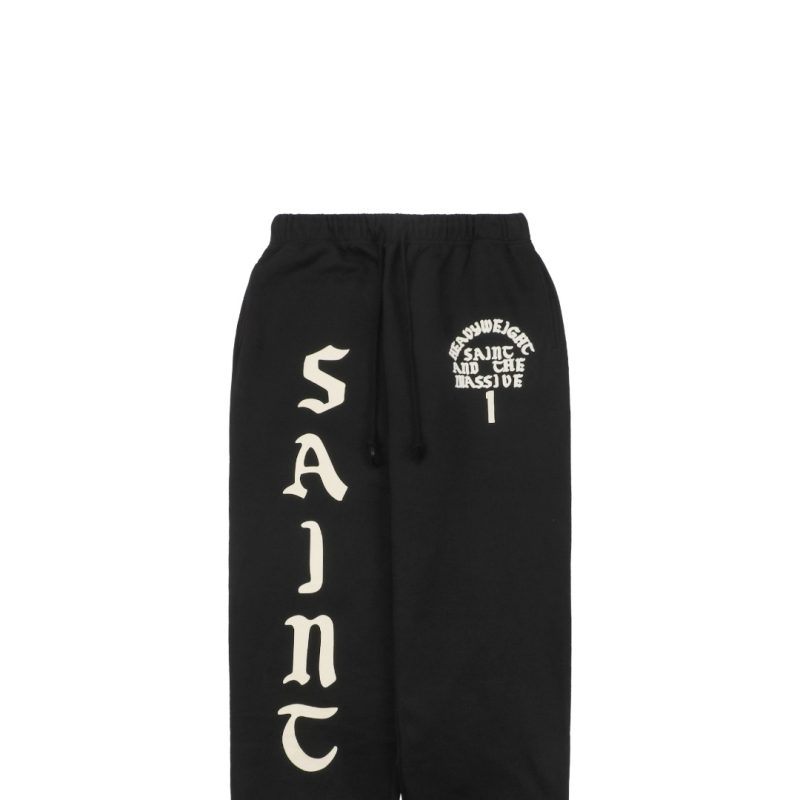 Saint Michael Flocked White Letter Print Pants - Image 2