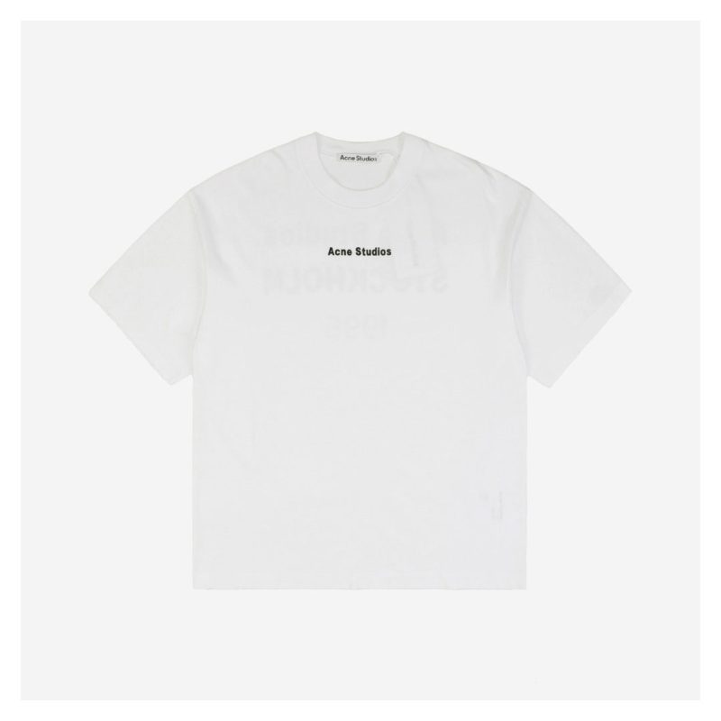 Acne Studios Back 1996 Silicone Letter Print Short-Sleeve Shirt White - Image 2