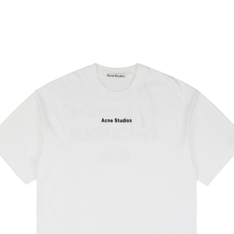 Acne Studios Back 1996 Silicone Letter Print Short-Sleeve Shirt White - Image 3