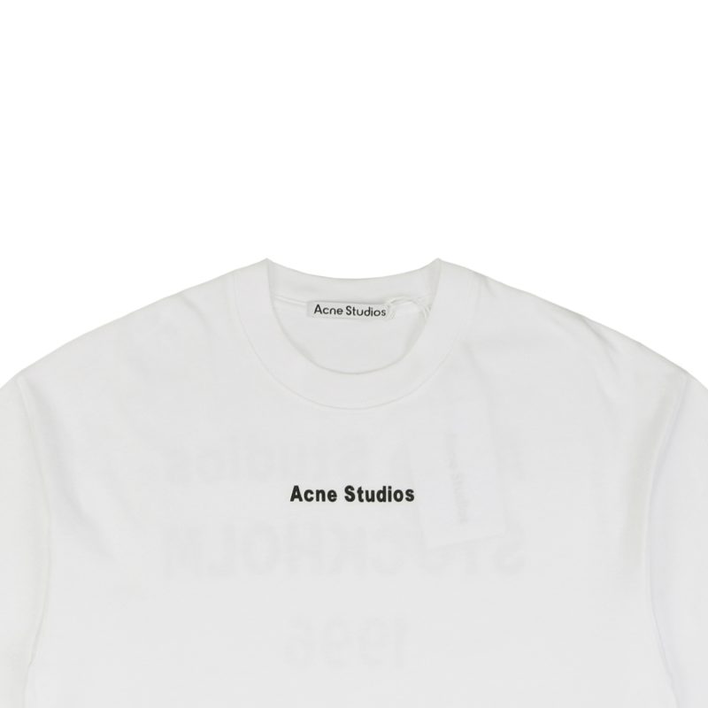 Acne Studios Back 1996 Silicone Letter Print Short-Sleeve Shirt White - Image 4