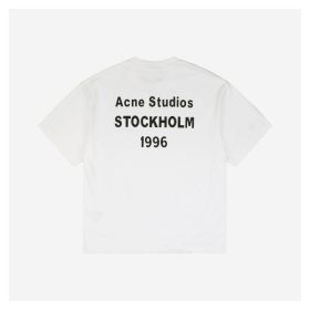 Acne Studios Back 1996 Silicone Letter Print Short-Sleeve Shirt White