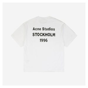 Acne Studios Back 1996 Silicone Letter Print Short-Sleeve Shirt White