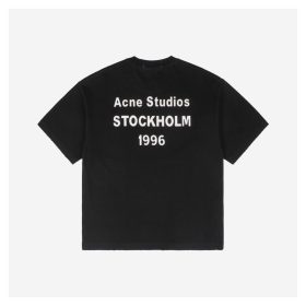 Acne Studios Back 1996 Silicone Letter Print Short-Sleeve Shirt Black