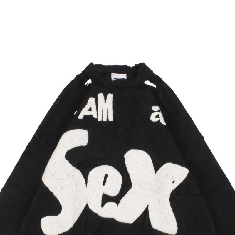 Saint Michael “Sex” Hand-Embroidered Crewneck Sweater - Image 2