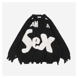 Saint Michael “Sex” Hand-Embroidered Crewneck Sweater