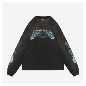 Saint Michael Dice Letter Print Long-Sleeve Shirt