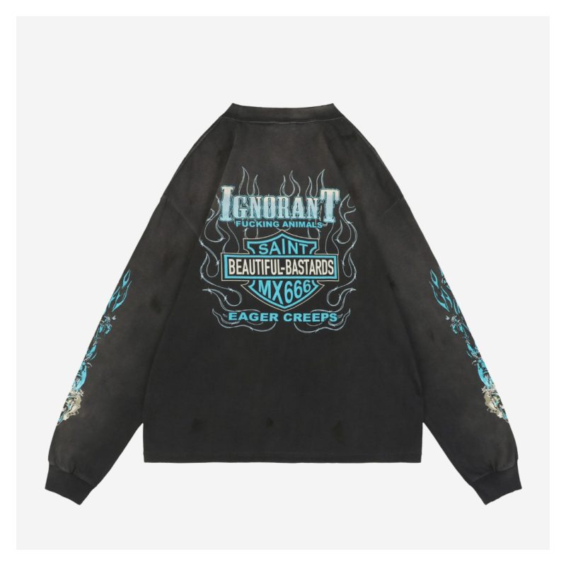 Saint Michael Dice Letter Print Long-Sleeve Shirt - Image 5