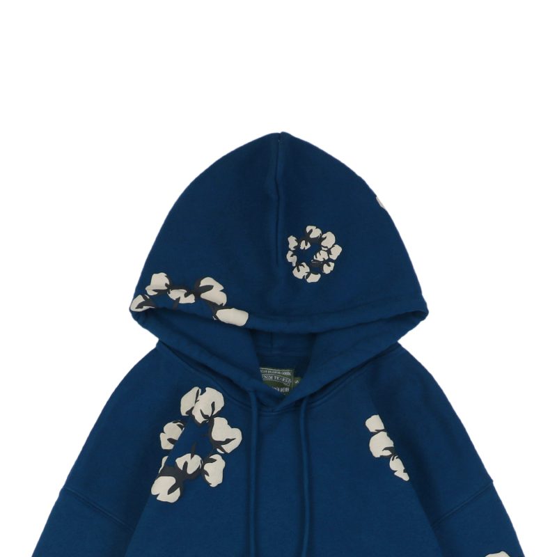 Denim Tears x CPFM Cotton Puff Print Hoodie Dark Blue - Image 3