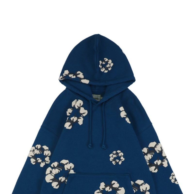 Denim Tears x CPFM Cotton Puff Print Hoodie Dark Blue - Image 2