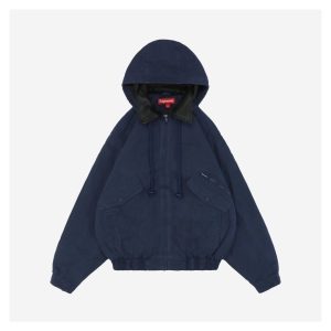 Supreme Small Logo Side Pocket Jacket Dark Blue