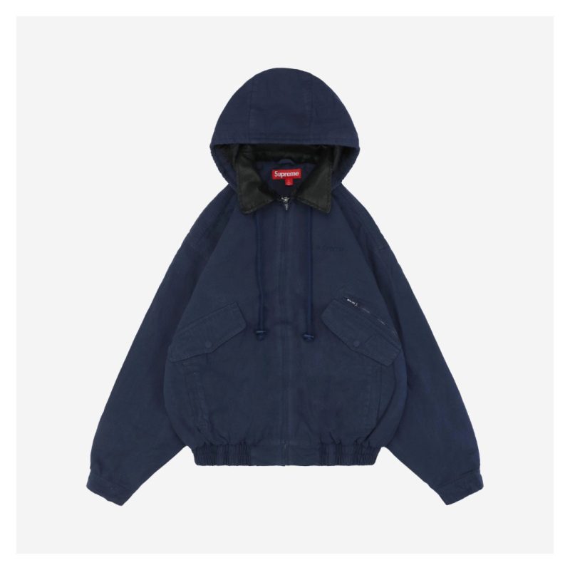 Supreme Small Logo Side Pocket Jacket Dark Blue