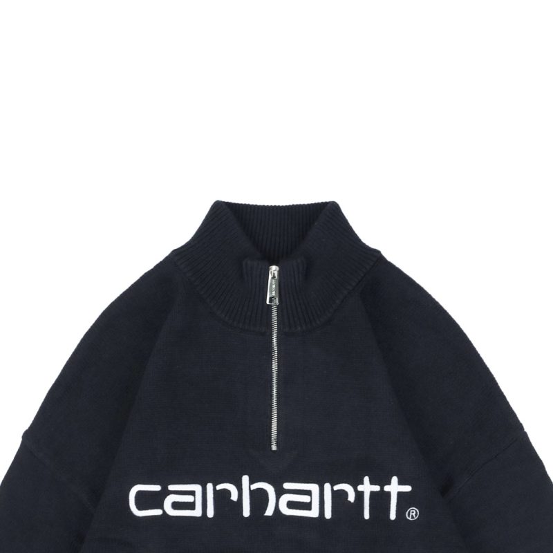 Carhartt Lettering Half-Zip Sweater Black - Image 3