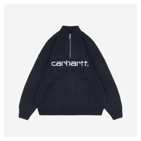 Carhartt Lettering Half-Zip Sweater Black