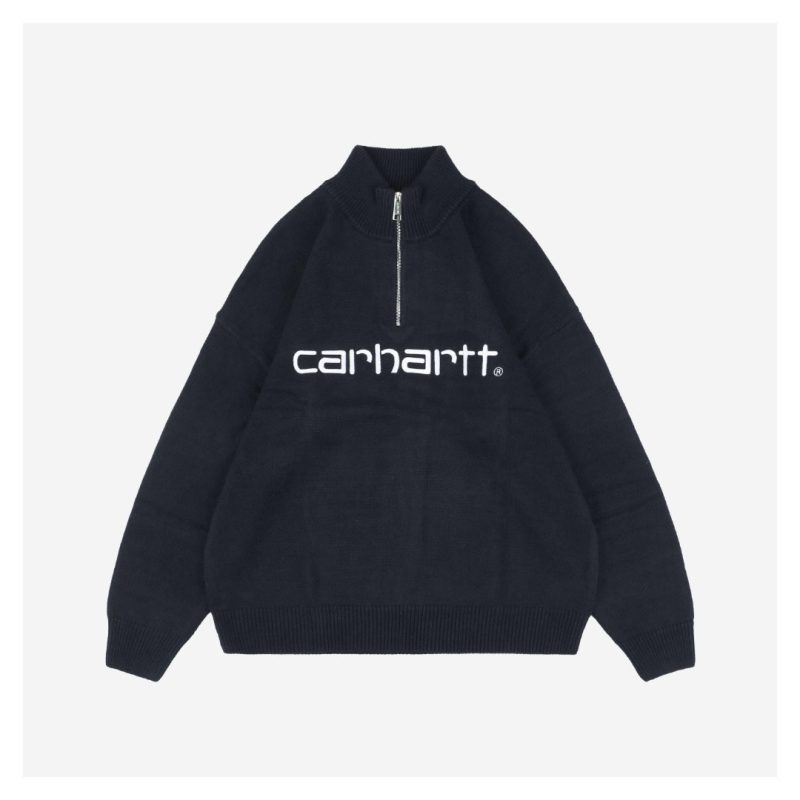 Carhartt Lettering Half-Zip Sweater Black