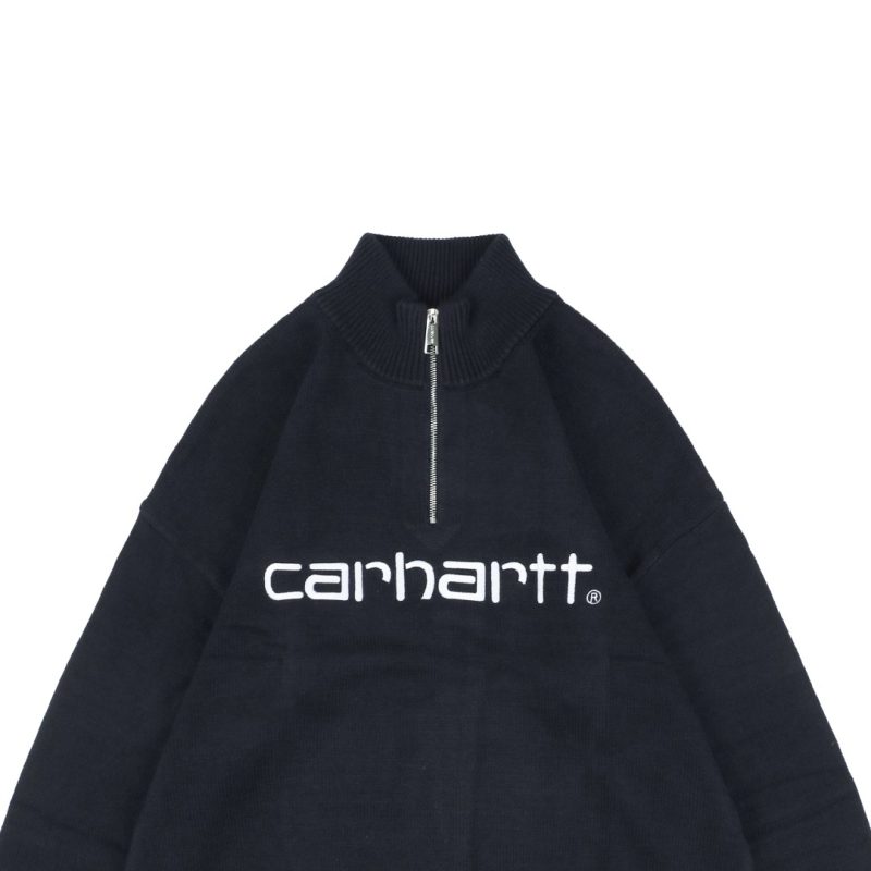 Carhartt Lettering Half-Zip Sweater Black - Image 2