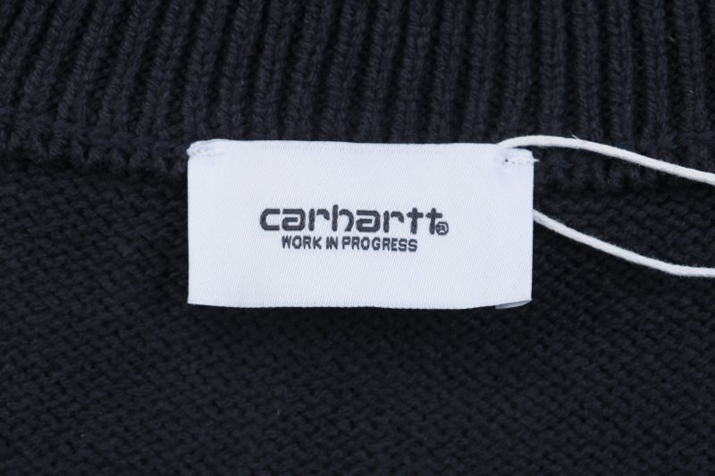 Carhartt Lettering Half-Zip Sweater Black - Image 8