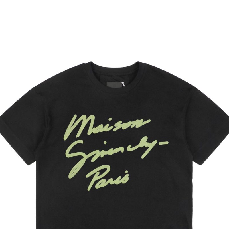 Givenchy Cursive Green Letter Embroidery Short-Sleeve Shirt - Image 2