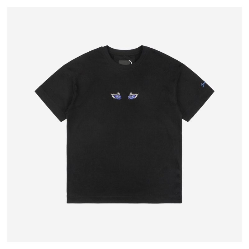 Givenchy Cat Eye Embroidery Short-Sleeve Shirt